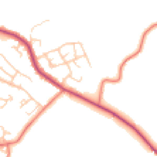 Daytime road noise heatmap for BL2 4HB