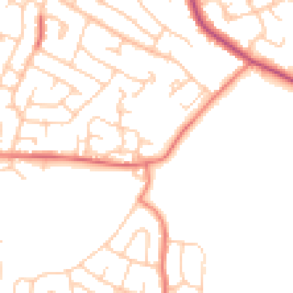 Daytime road noise heatmap for BL2 4HN