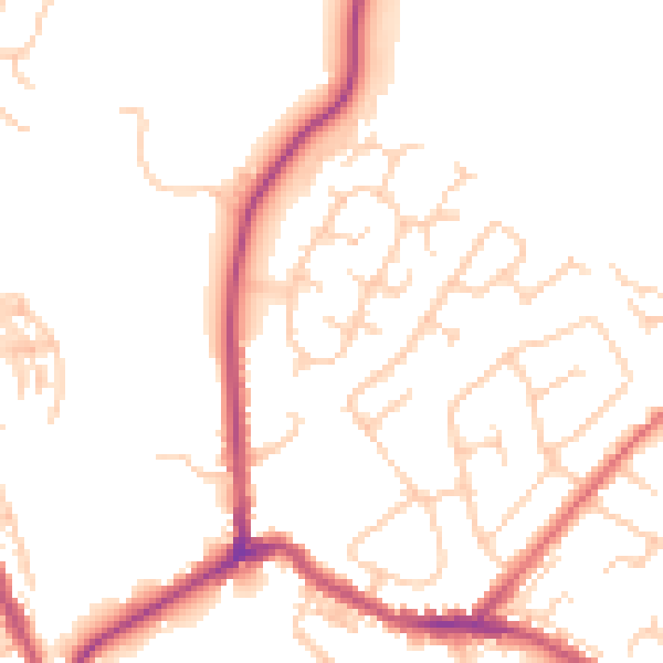 Daytime road noise heatmap for BL2 4NA