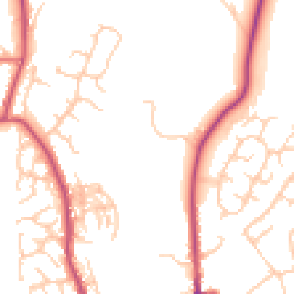 Daytime road noise heatmap for BL2 4NZ