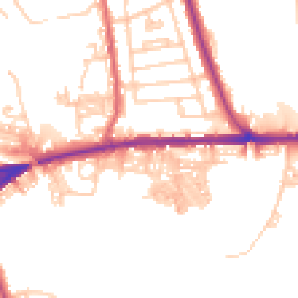 Daytime road noise heatmap for BL2 6BH