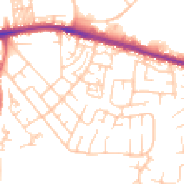 Daytime road noise heatmap for BL2 6JU