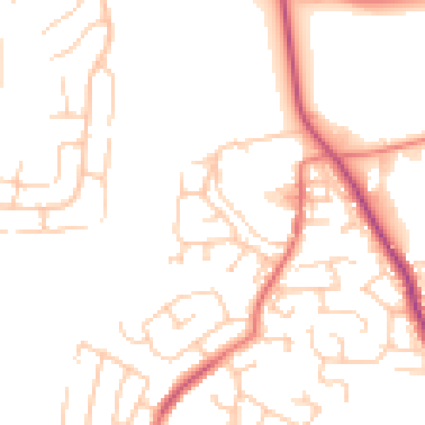 Daytime road noise heatmap for BL2 6RQ