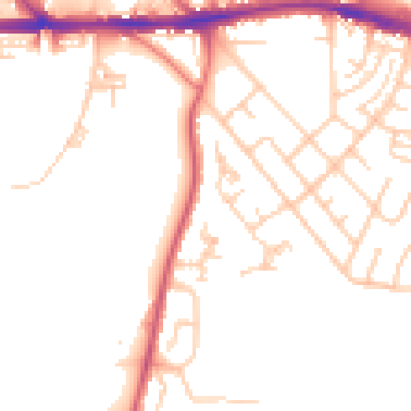 Daytime road noise heatmap for BL2 6SA