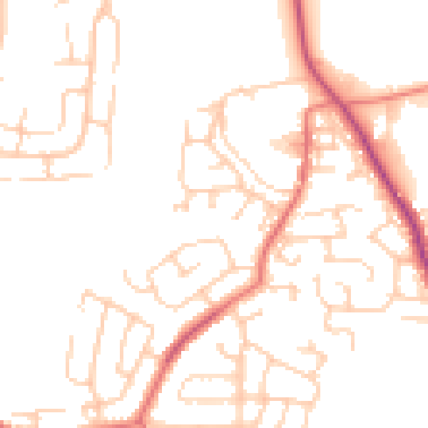 Daytime road noise heatmap for BL2 6SH