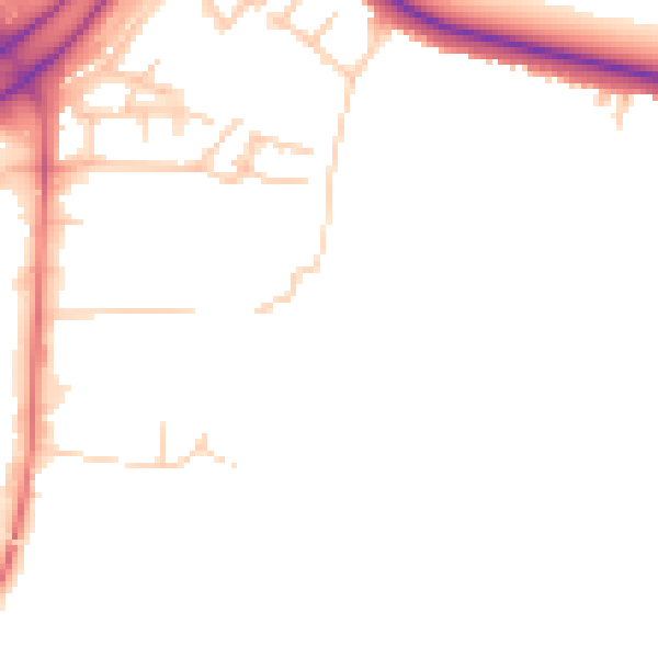 Daytime road noise heatmap for BL6 4AD