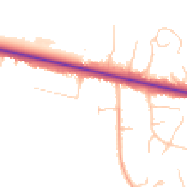Daytime road noise heatmap for BL6 4AE