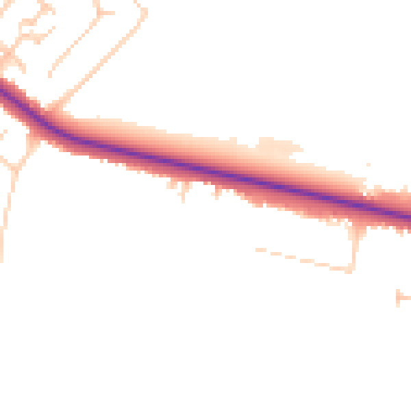 Daytime road noise heatmap for BL6 4AH