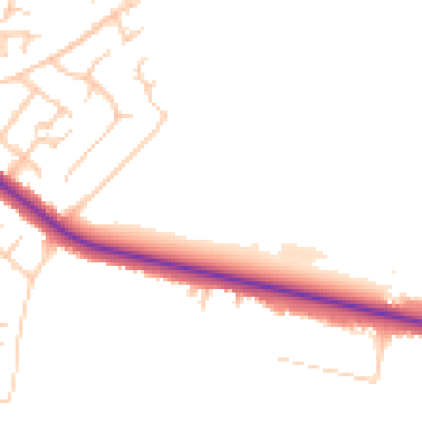 Daytime road noise heatmap for BL6 4AJ