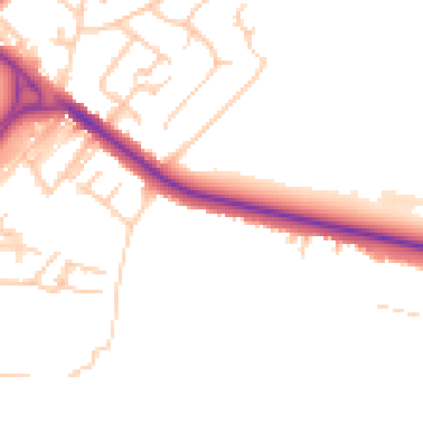 Daytime road noise heatmap for BL6 4AL