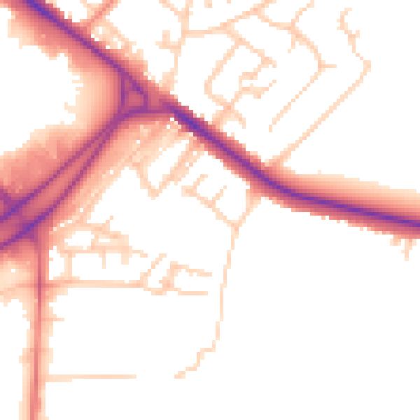 Daytime road noise heatmap for BL6 4AP