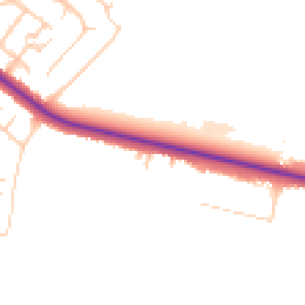 Daytime road noise heatmap for BL6 4AQ
