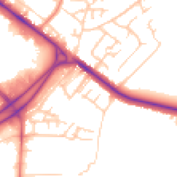 Daytime road noise heatmap for BL6 4AR