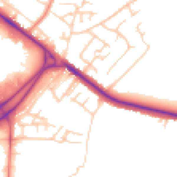 Daytime road noise heatmap for BL6 4AT