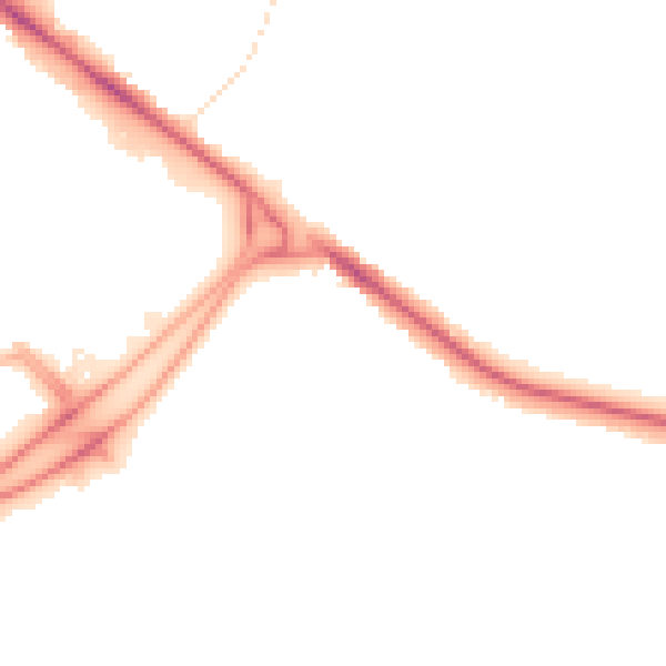 Night-time road noise heatmap for BL6 4AU
