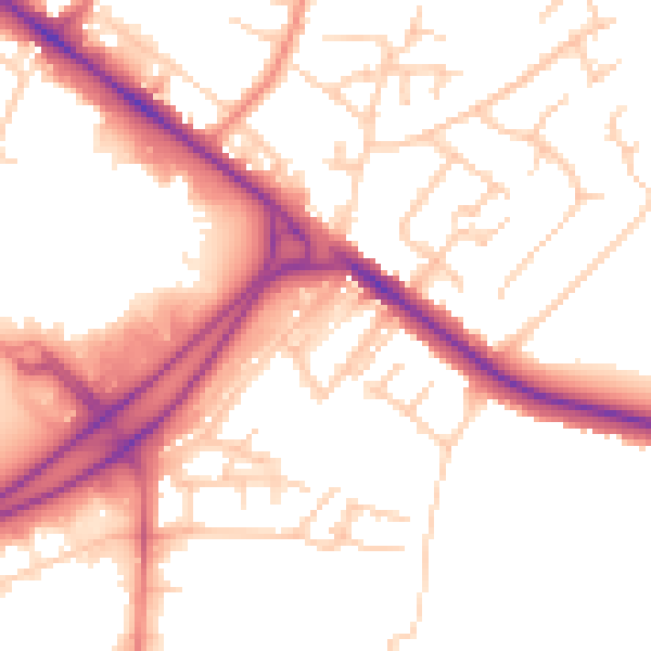 Daytime road noise heatmap for BL6 4AY