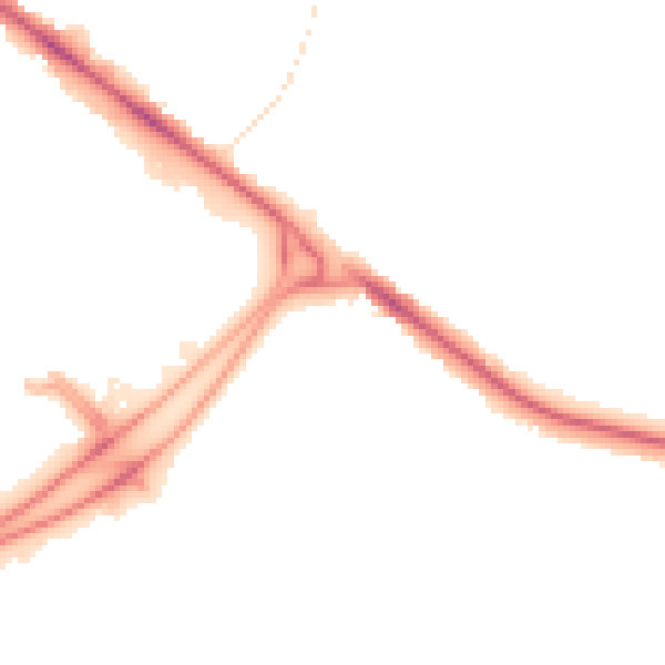 Night-time road noise heatmap for BL6 4BB