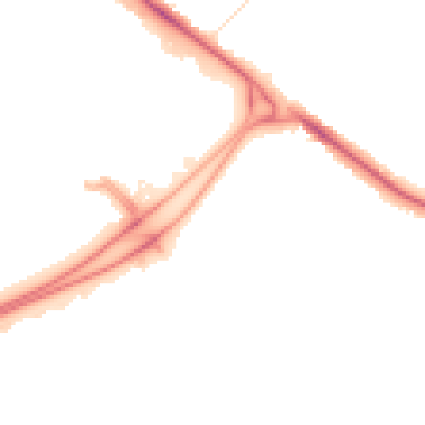 Night-time road noise heatmap for BL6 4BH
