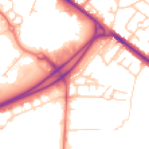 Daytime road noise heatmap for BL6 4BJ