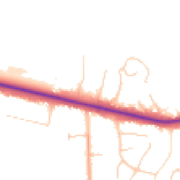 Daytime road noise heatmap for BL6 4DD