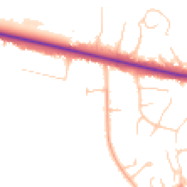 Daytime road noise heatmap for BL6 4DH