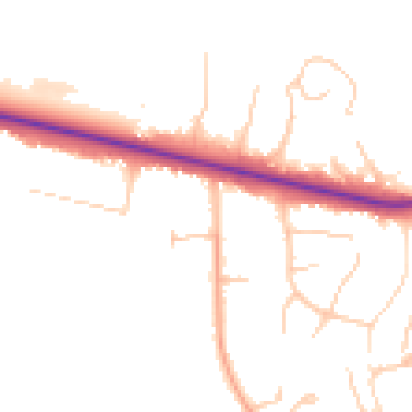 Daytime road noise heatmap for BL6 4DJ