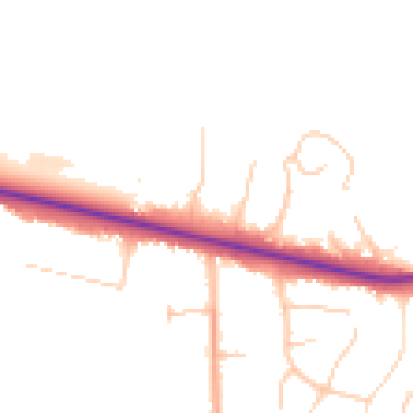 Daytime road noise heatmap for BL6 4DN