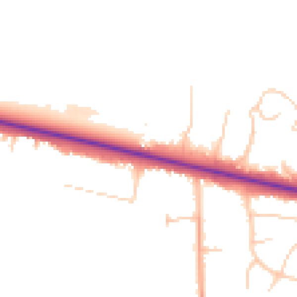 Daytime road noise heatmap for BL6 4DP