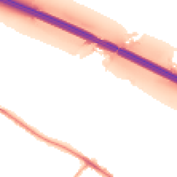 Night-time road noise heatmap for BL6 4GE