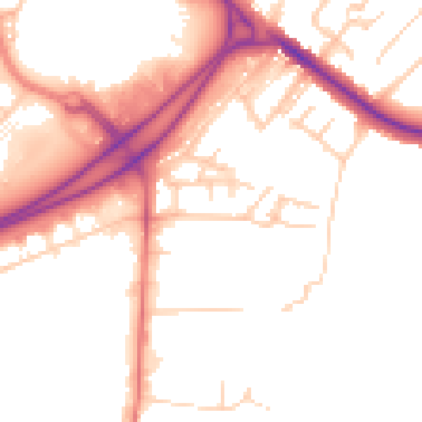 Daytime road noise heatmap for BL6 4GH