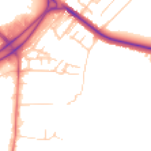 Daytime road noise heatmap for BL6 4GR