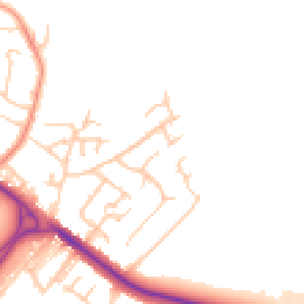Daytime road noise heatmap for BL6 4JG