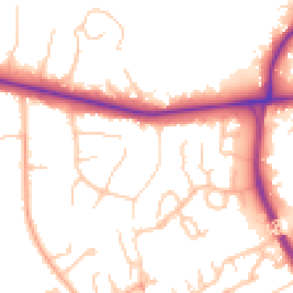 Daytime road noise heatmap for BL6 4JS