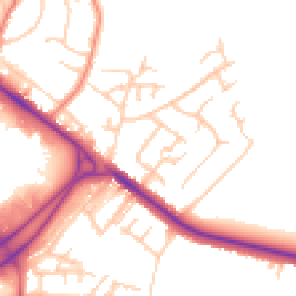 Daytime road noise heatmap for BL6 4LR