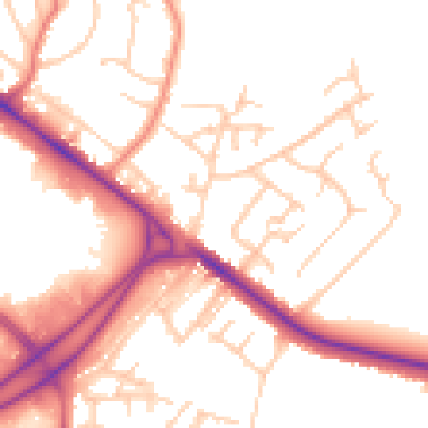 Daytime road noise heatmap for BL6 4LU