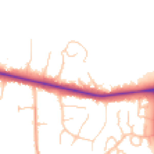 Daytime road noise heatmap for BL6 4NB