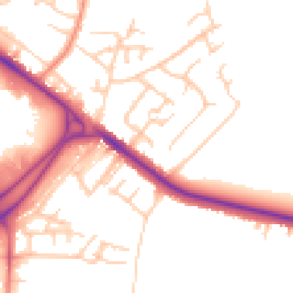 Daytime road noise heatmap for BL6 4NE