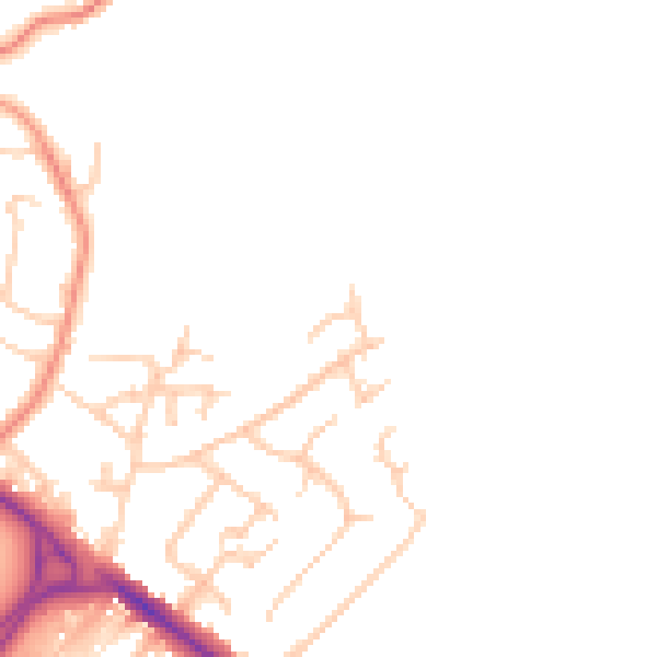 Daytime road noise heatmap for BL6 4NQ