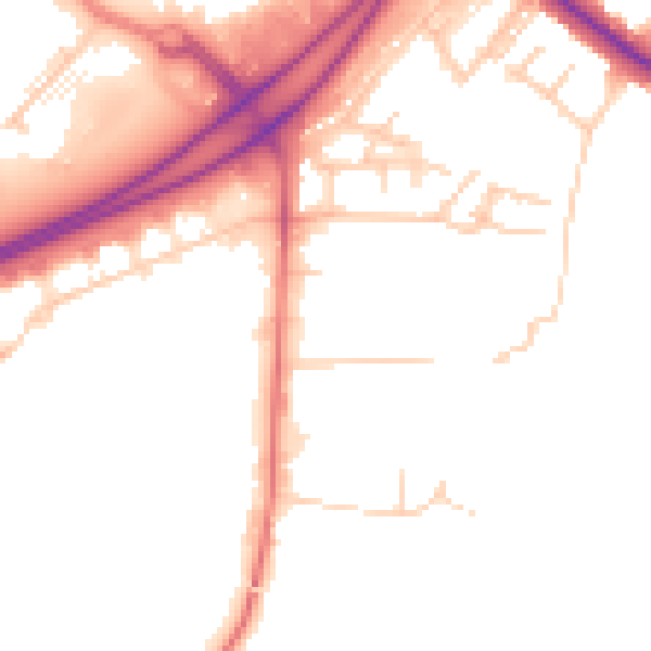Daytime road noise heatmap for BL6 4NZ