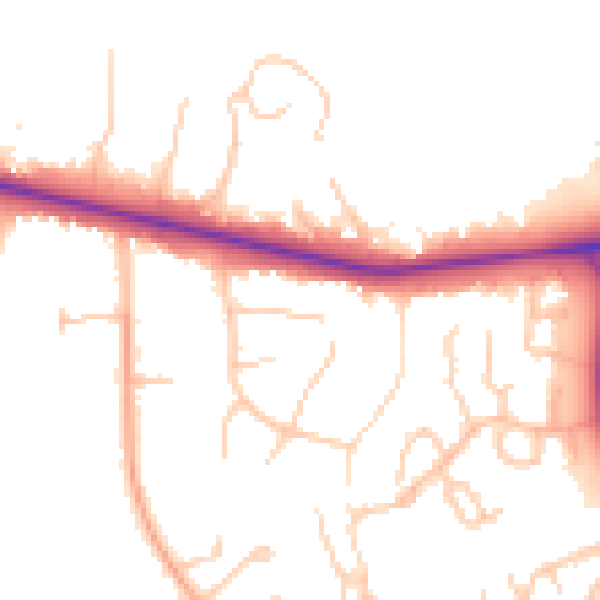 Daytime road noise heatmap for BL6 4PD