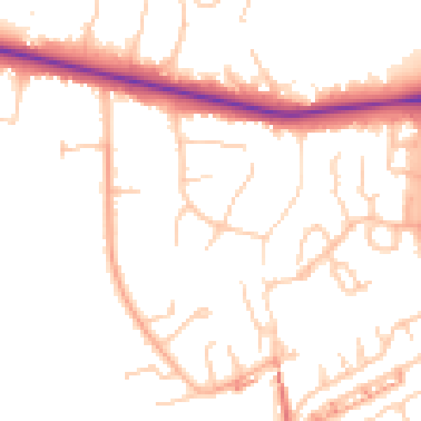 Daytime road noise heatmap for BL6 4PG