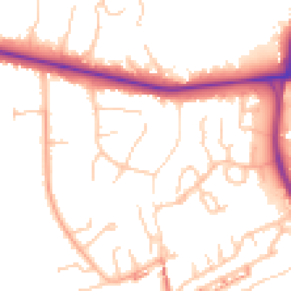 Daytime road noise heatmap for BL6 4PJ