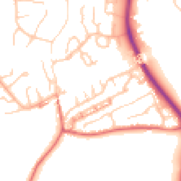Daytime road noise heatmap for BL6 4RD