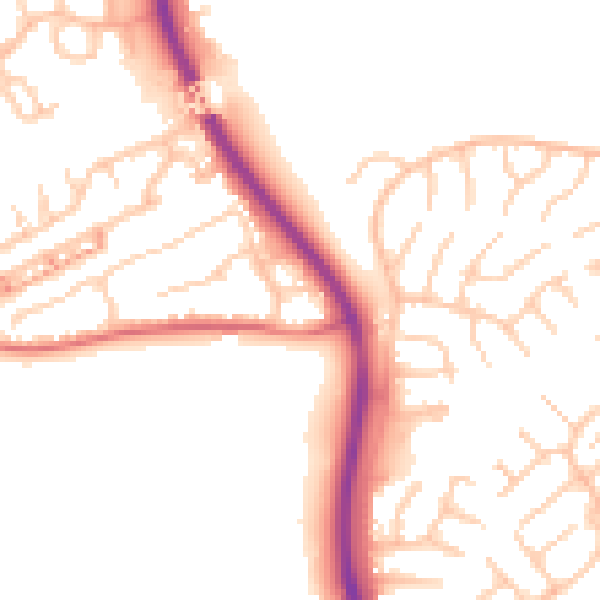 Daytime road noise heatmap for BL6 4RW