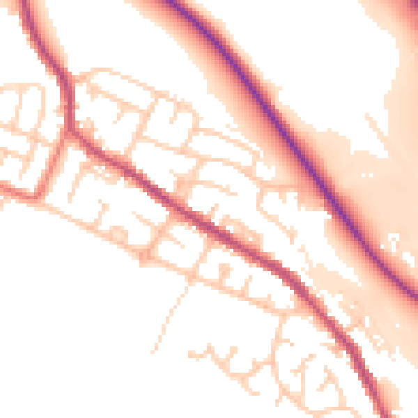 Daytime road noise heatmap for BL6 5AH
