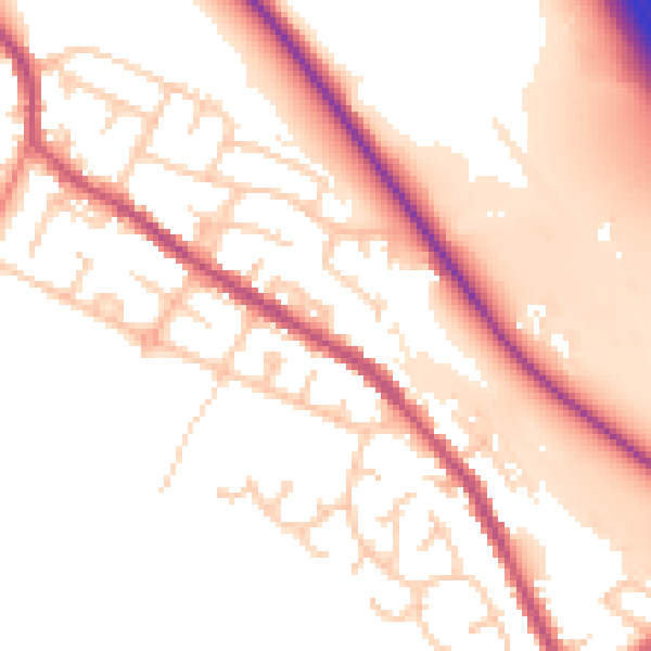 Daytime road noise heatmap for BL6 5AS