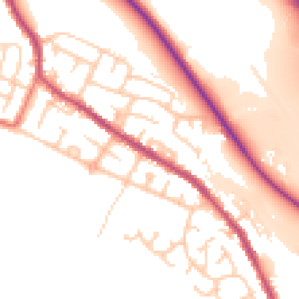Daytime road noise heatmap for BL6 5AW