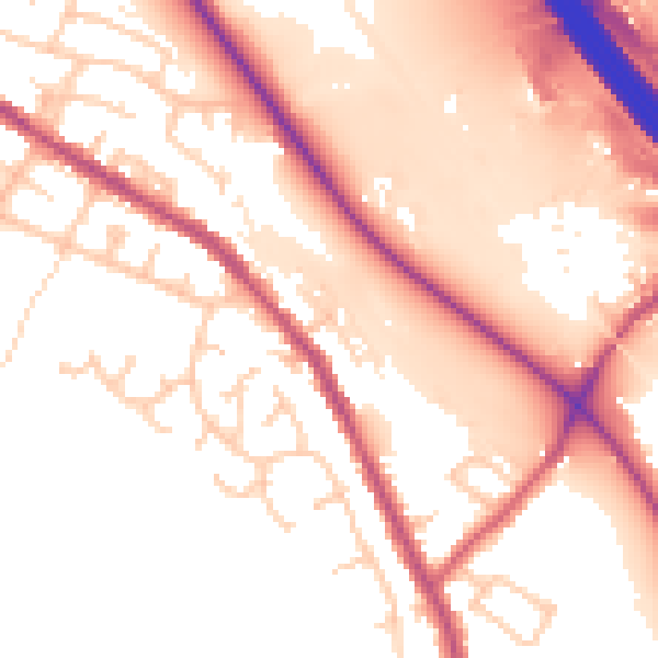 Daytime road noise heatmap for BL6 5BA