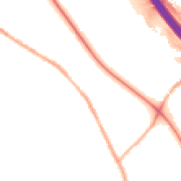 Night-time road noise heatmap for BL6 5BA