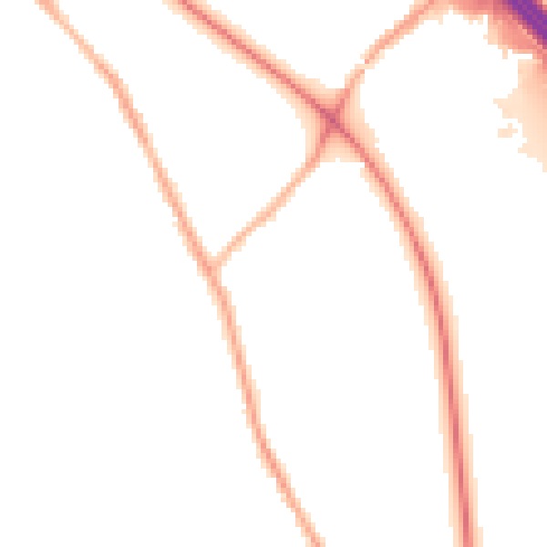 Night-time road noise heatmap for BL6 5BP